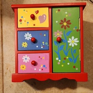 Floral Painted Kids Jewelry Box